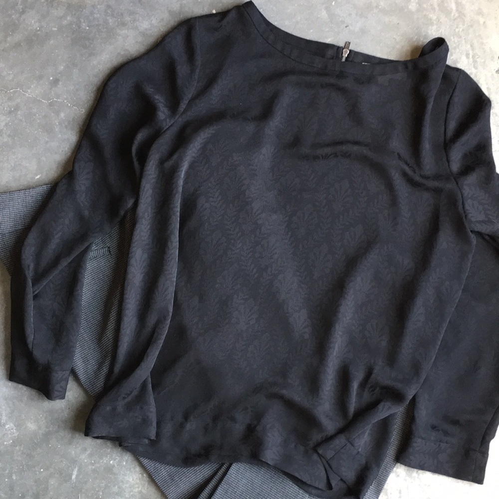 Black Damask Pattern Blouse